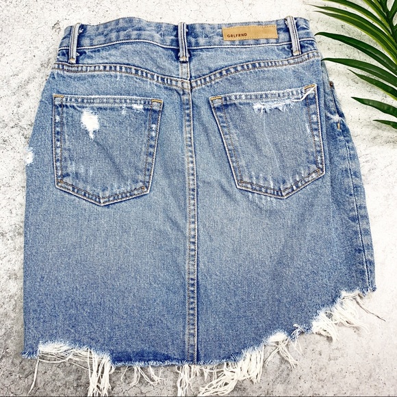 Grlfrnd Rhonda Distressed Denim Jean Skirt - Picture 8 of 8